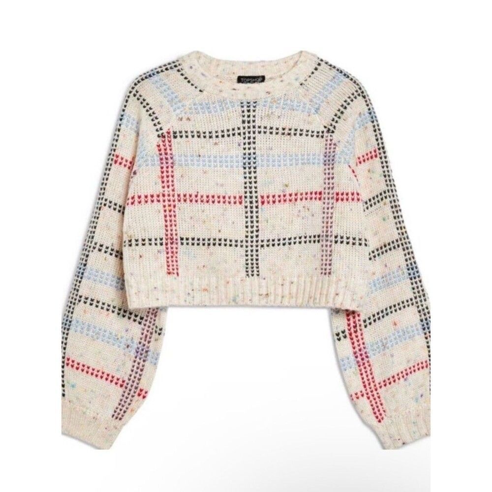 Topshop Check Pattern Sweater